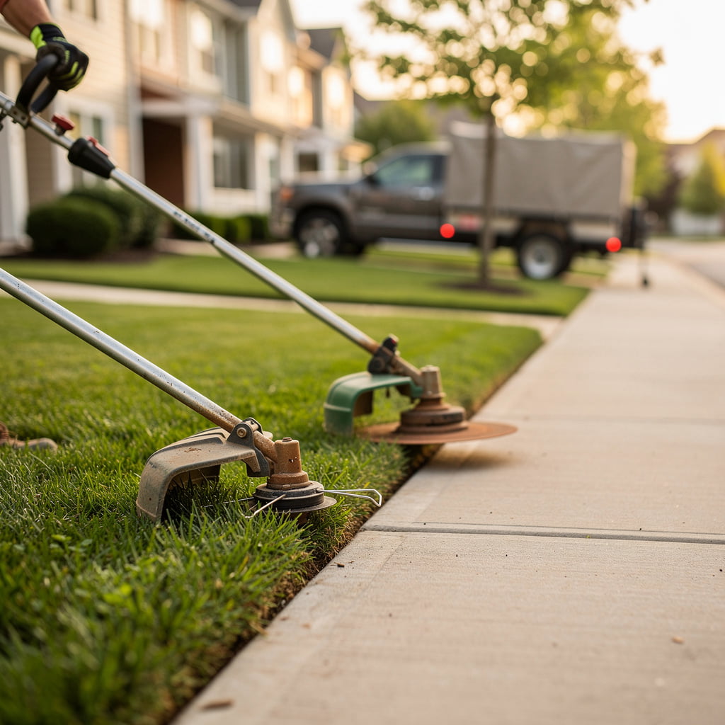 Green Ridge Landscaping crew providing commercial lawn maintenance for a Nashville, TN multi-unit property