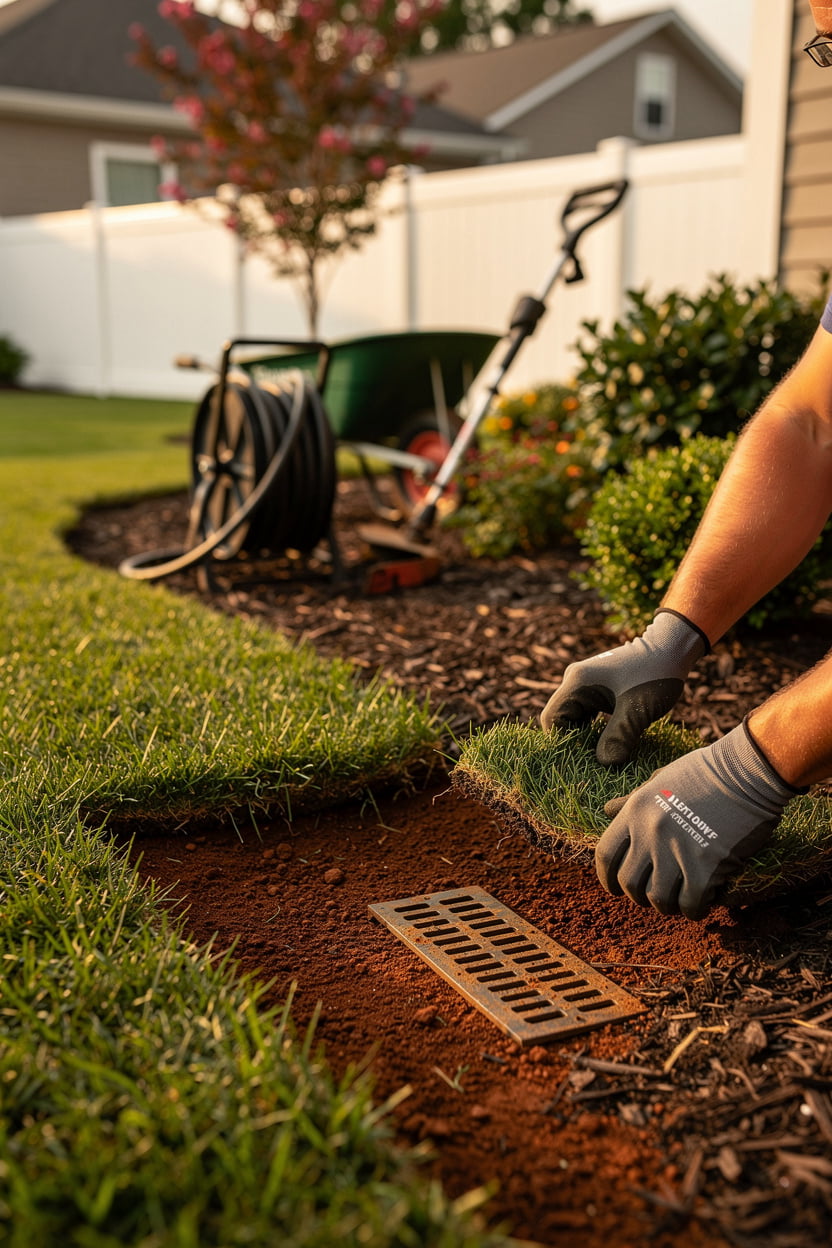 Green Ridge Landscaping crew providing full-service yard care and lawn maintenance for a Nashville home