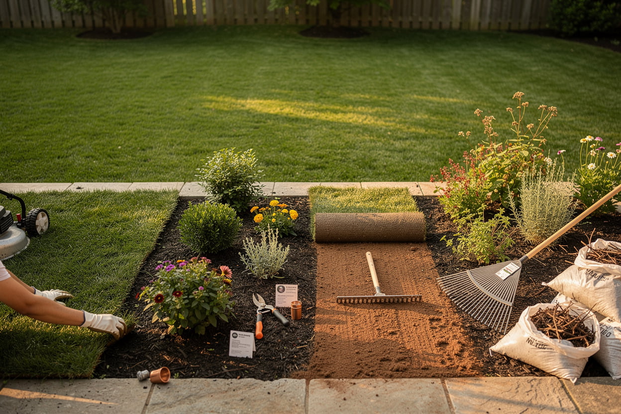 Green Ridge Landscaping crew providing lawn care, garden design, sod installation, and seasonal cleanup for Nashville, TN yards